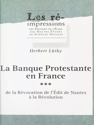 cover image of La banque protestante en France (3)